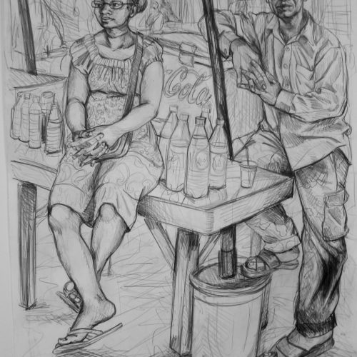 Drink Seller. 570 X 760. 2016. Pencil on Paper. Gavin Brown.jpg