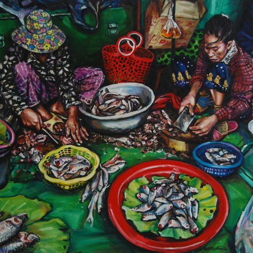 Fish Mongers_1220 X 910_2016_Gavin Brown_Oil on Canvas