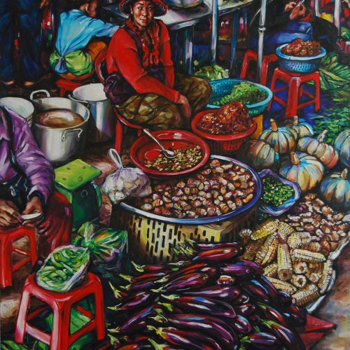Vegetable Seller in Red_1220 X 1520_2016_Gavin Brown_Oil on Canvas