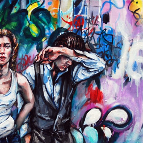 Urban Scrawl #1 Oil on Canvas. 2012. 61cm X 183cm. Gavin Brownd
