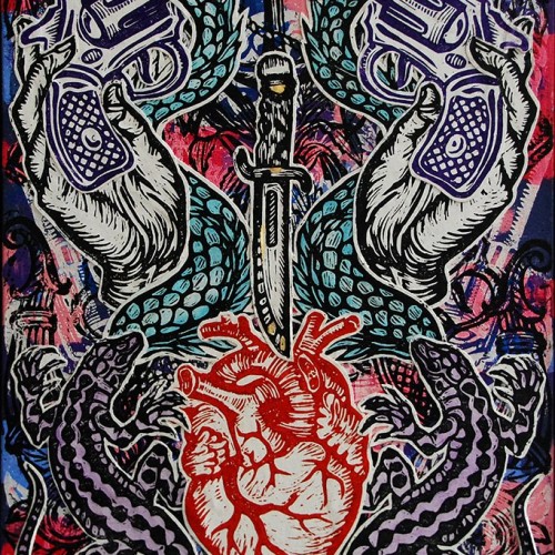 Heart-Dagger.76-X-51.2015.InkOil-on-Canvas.Gavin-Brown