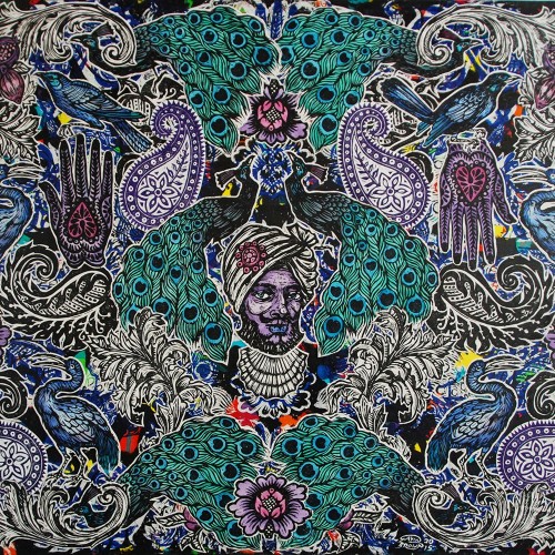 Peacock-Paisley.153-X-122.2015.InkOil-on-Canvas.Gavin-Brown