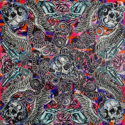 Serpents-Skulls.122-X-122.2015.InkOil-on-Canvas.Gavin-Brown